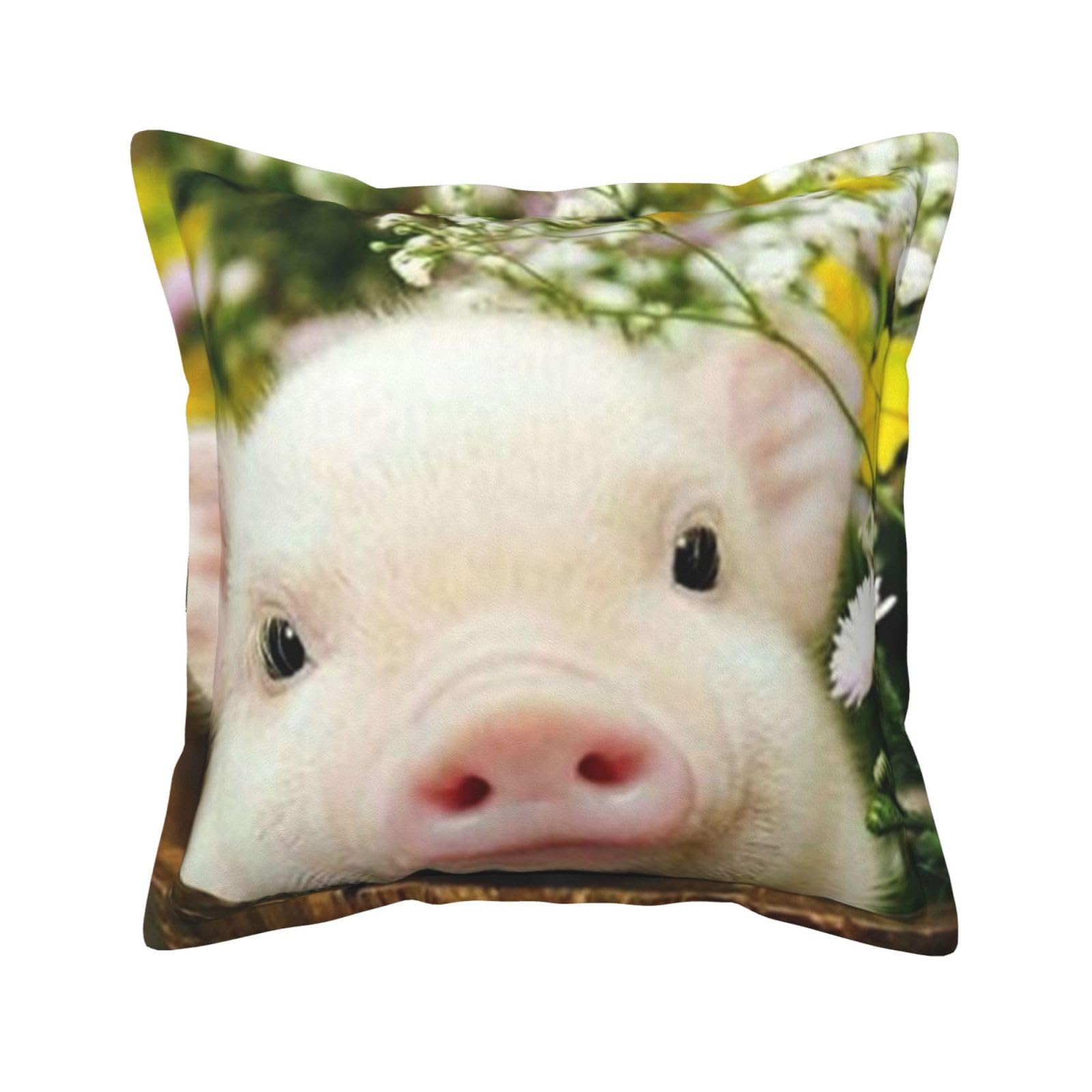 Housse de coussin cochon fleuri en cuir pour rénover votre canapé
