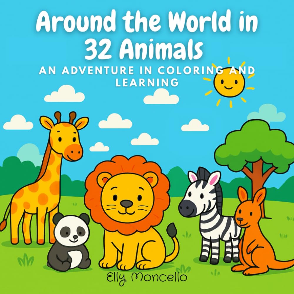 Around The World in 32 Animals: An Adventure in Coloring and Learning (Tiny Discoveries: Coloring & Fun Facts Collection)