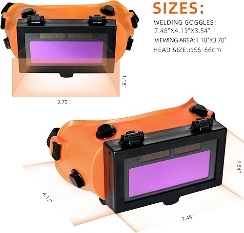 Miniatura 2 de Gafas de soldadura con oscurecimiento automático con lente abatible, gafas de soldador solar, máscara de ojos de soldadura con 2 sensores para
