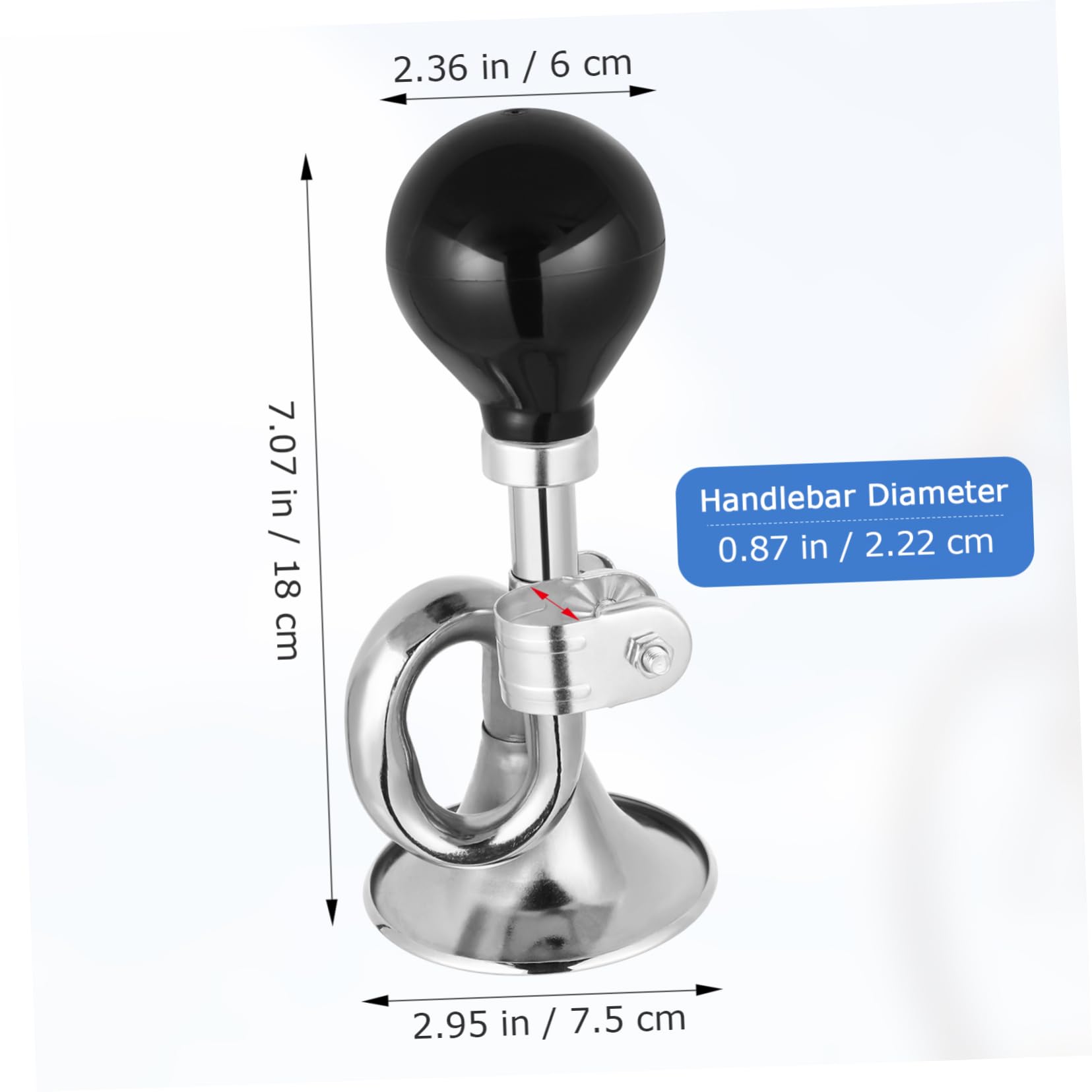 Abaodam Campanello della Bicicletta Maniglia Ciclismo Sostituzione Ciclo di Grandi Dimensioni Anziani Corno a Tromba per Bicicletta Divertente clacson da Bici Silver