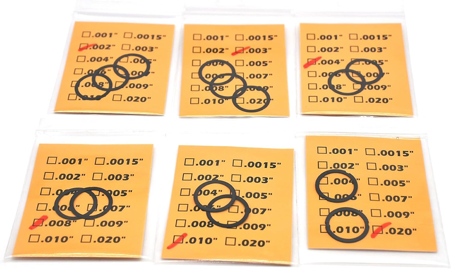 Black Small OD 1/2x28 1/2x36 Barrel Shim Kit for 9mm (14 Pack)