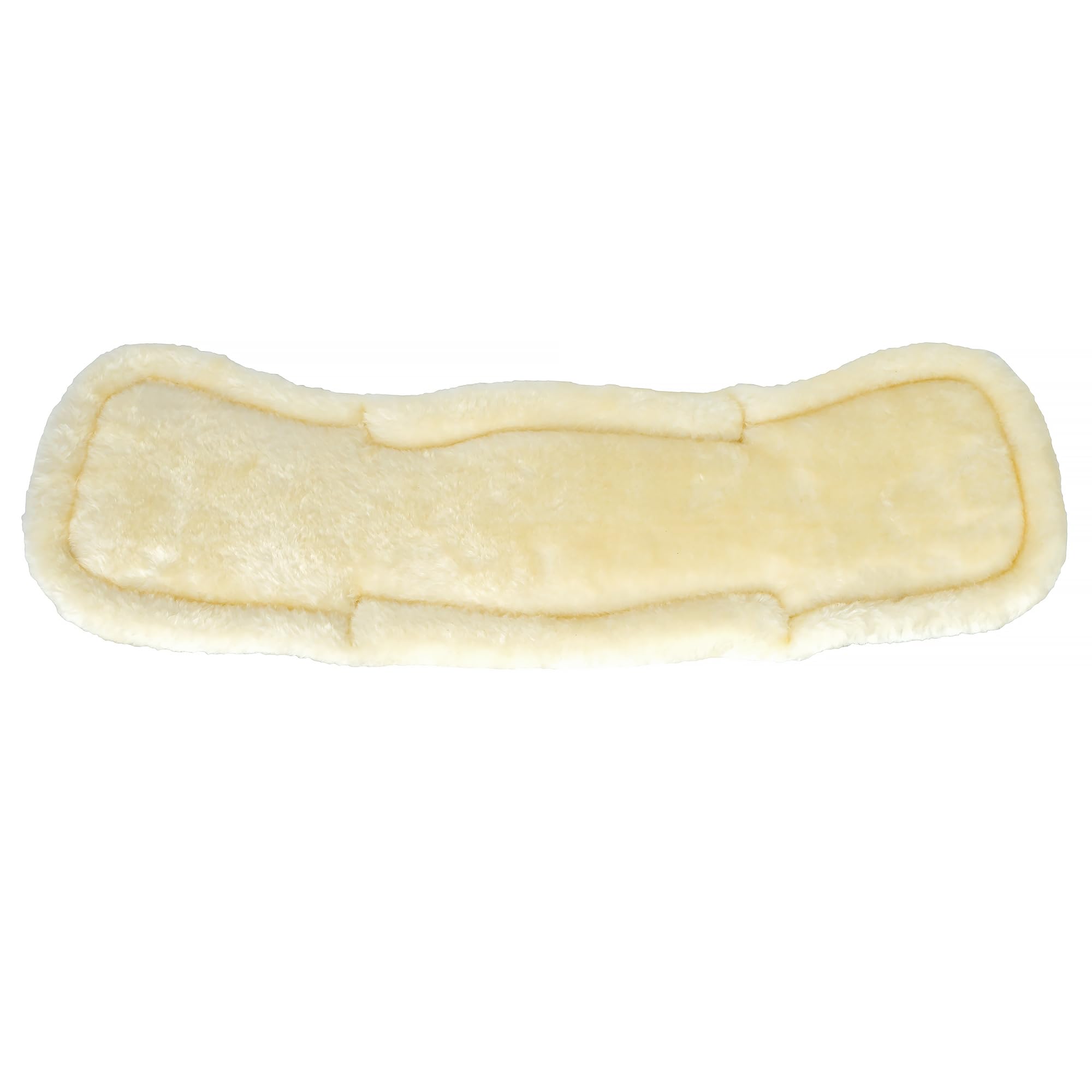 Sattelgurt mit Kunstfell für Pferde – Synthetikfell, Langgurt, Schwarz/Honig, 50 cm