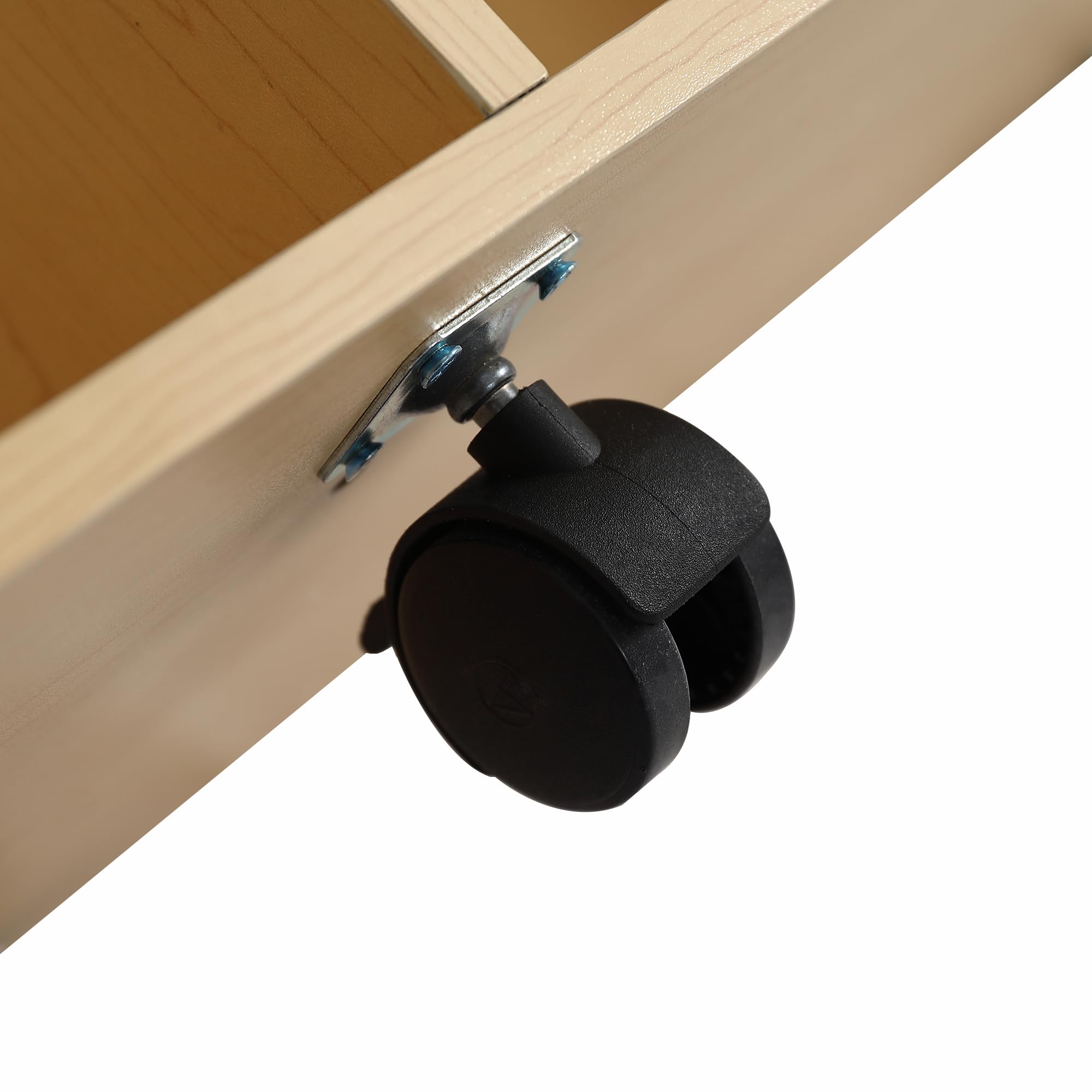 Set completo per camera da letto, camera dei ragazzi, letto singolo 90 x 200 cm + armadi, letto per ragazzi, letto a pannello con 4 cassetti, 2 armadi con ruote sul pavimento, MDF + truciolato, bianco