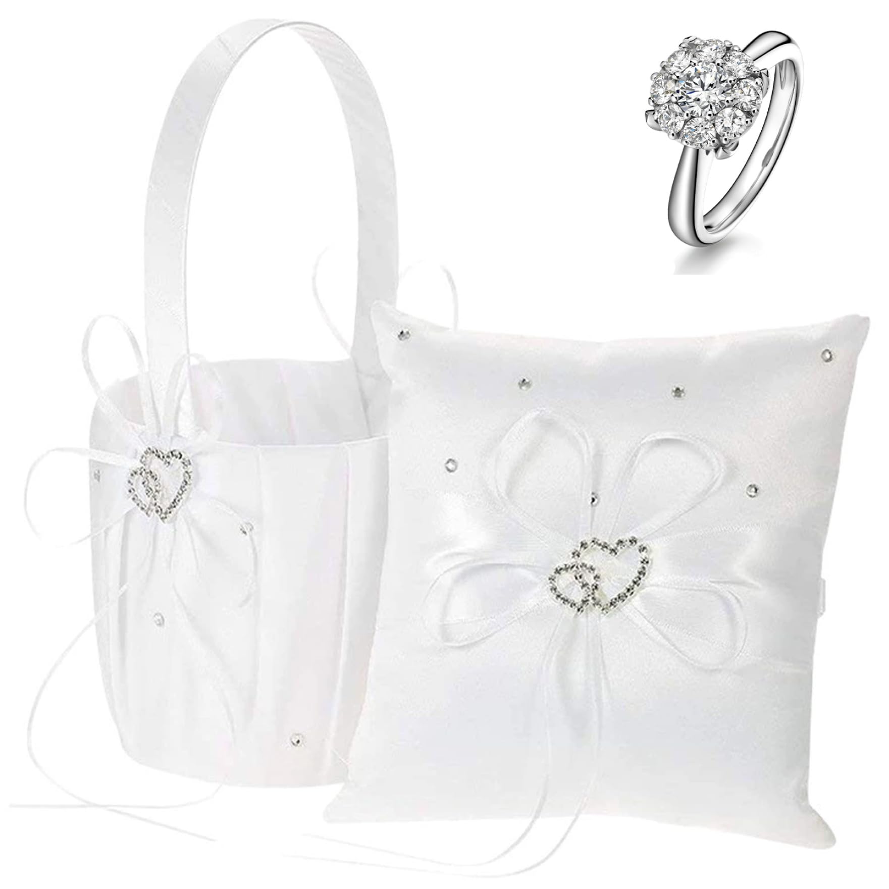 Coussin pour alliances avec strass et dentelle anti-glisse pour une cérémonie parfaite
