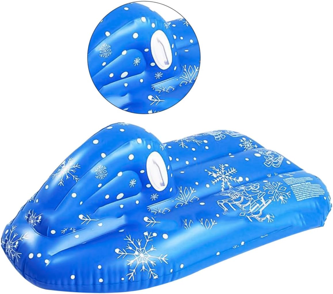 Mikinona Inflatable Snow Tube and Skiing Board PVC Cold-Resistant Winter Sled for Outdoor Snow Tubing and Sledding Recreation