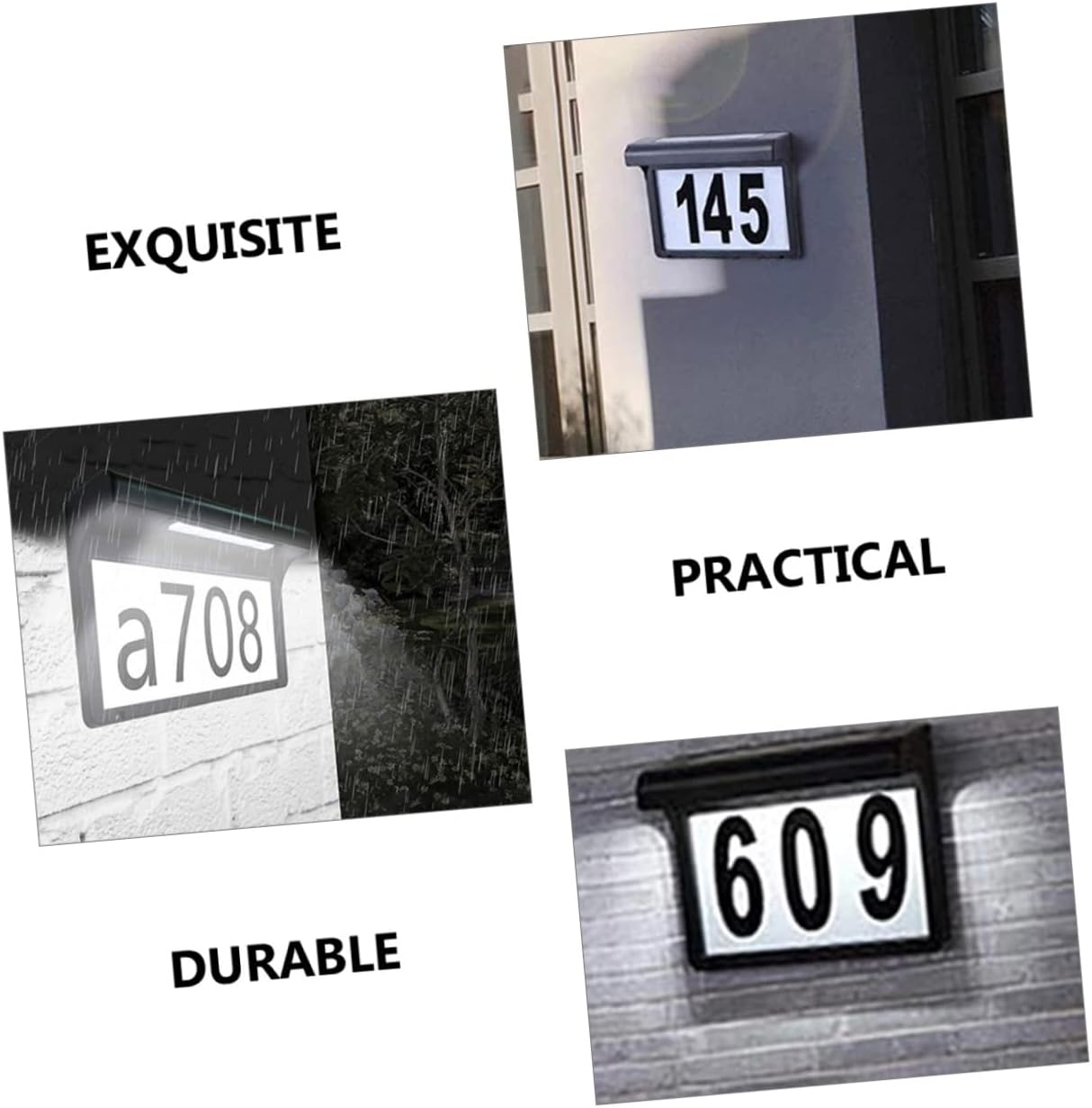 POPETPOP Solar Outdoor House Number Sign Decorative Address Numbers Lighted Solar-powered Address Sign