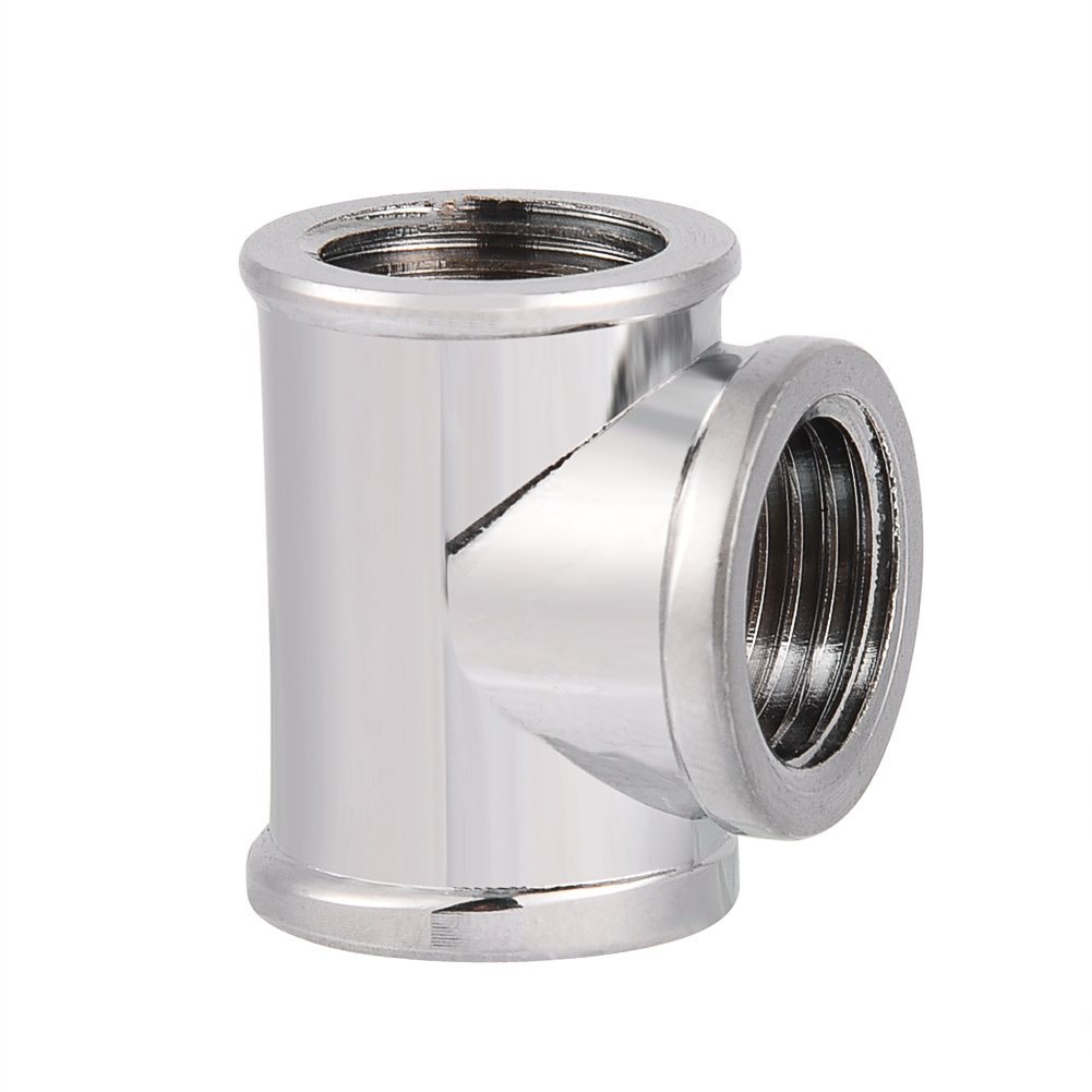 Montaje tipo T de refrigeración por agua de PC,Tubo de enfriamiento para sistemas de refrigeración por agua,0.669 in OD G1/4 Rosca interna 3 vías de refrigeración por agua DIY tubo conector 5
