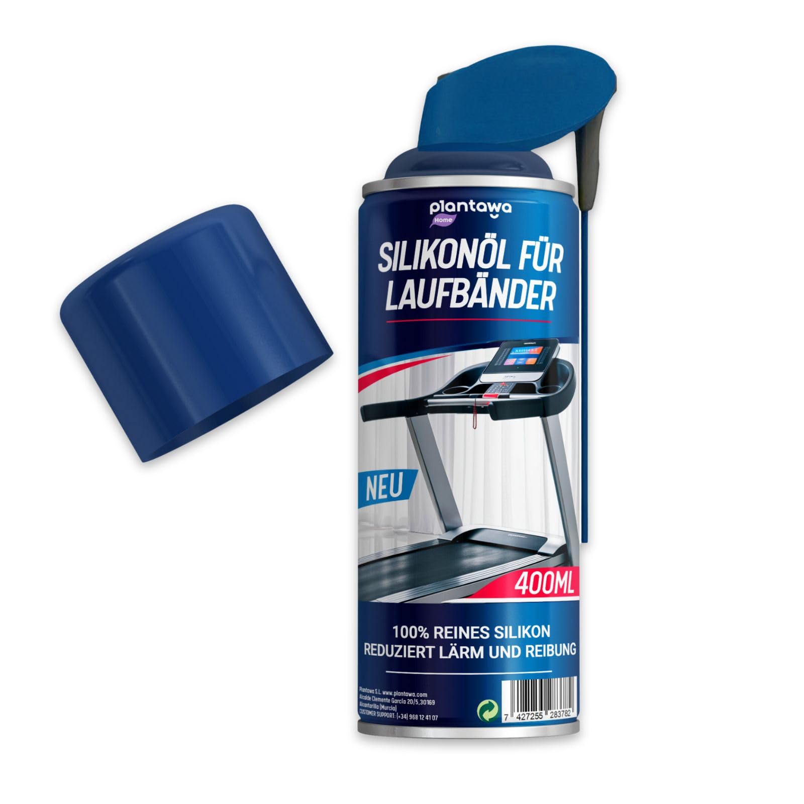 Plantawa Spray do bieżni 400 ml | Smar silikonowy bieżni. Idealny do siłowni, bieżni domowej. Precyzyjne zastosowanie. Nadaje się do wszystkich bieżni.