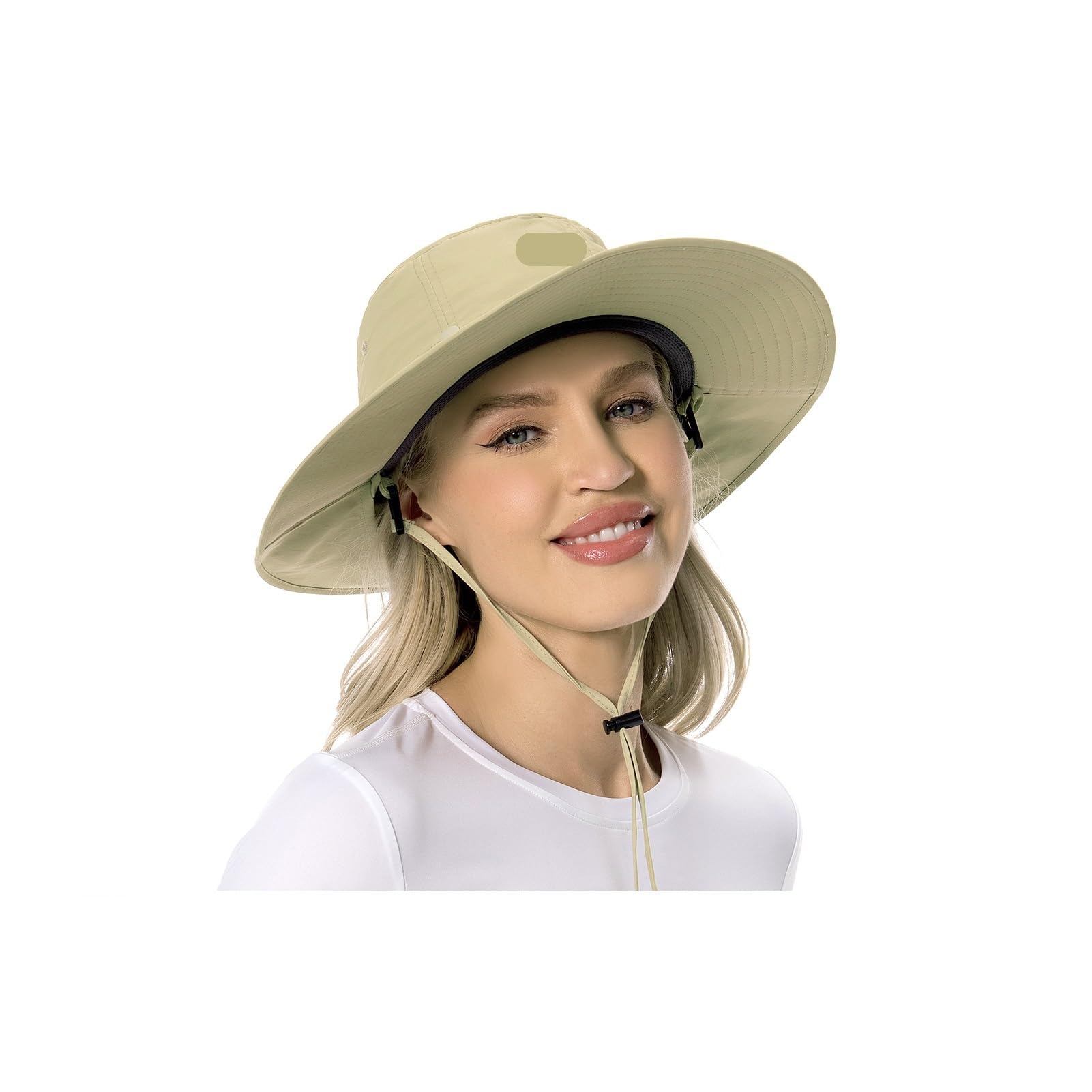 Czapka outdoorowa, Kapelusz siatkowy z ukrytą siatką na głowę i klapką szyję, wielokolorowy(Light Grey)