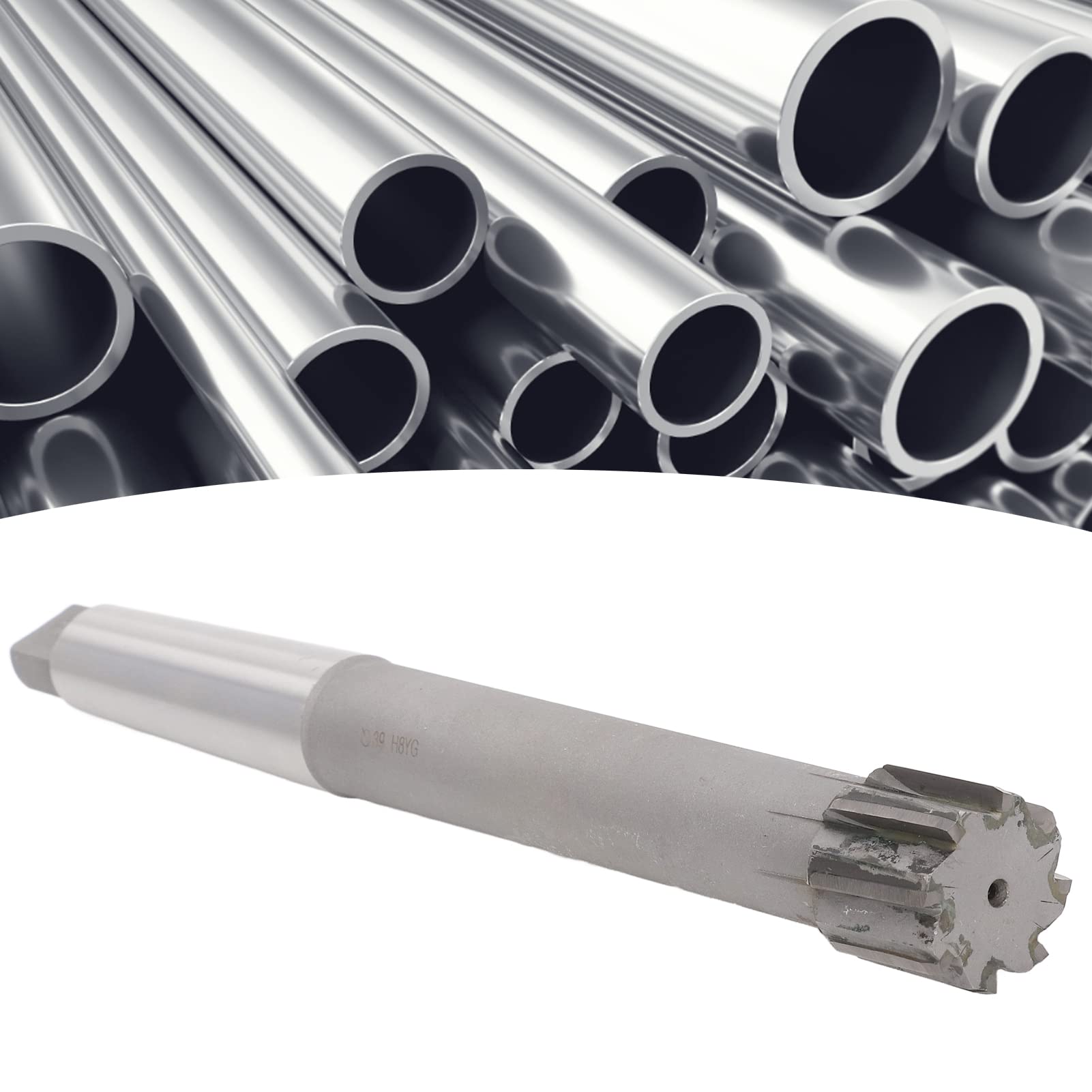 lyrlody Maschinenreibahle aus Hartmetall, 8 Nuten, Konischer Schaft,
