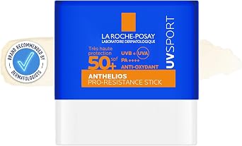 La Roche Posay Anthelios UVSPORT Pro-Resistance Stick SPF50+, High-Intensity Sport Sunscreen Stick with Mexoryl 400 & Vitamin E, Invisible Finish for All Skin Types & Tones, 10ml