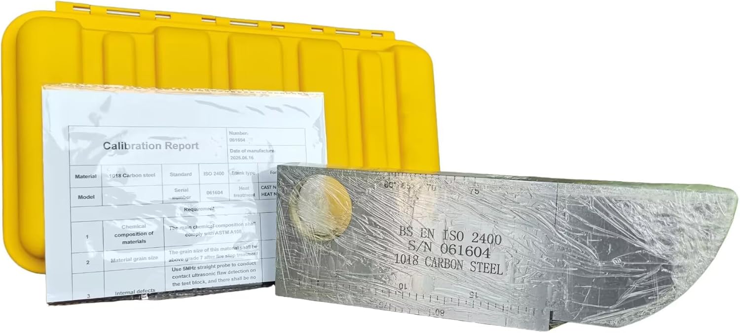 Ultrasonic Flaw Detector Calibration Block NDT Ultrasound Testing Flaw Detector Ultrasonic Calibration Test Block ASTM E164 with 100mm Radius 1.5mm 50.0mm Holes for Ultrasonic Flaw Detection