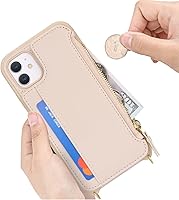 Vista 46 de Cavor for iPhone 11 Wallet Case with Card Slots Holder,Premium PU Leather Kickstand Feature Case [Wrist Strap] Double Magnetic Clasp Shockproof Flip