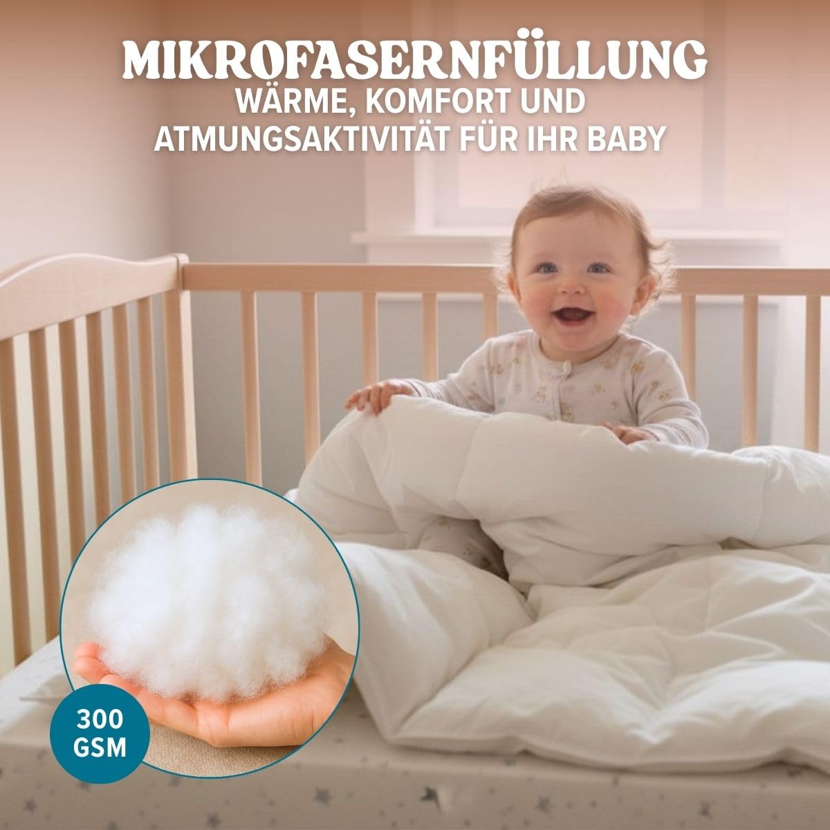 DREAMWAY – Babybettdecke 300 g/m² – 100x135 cm | 100% Weiche Mikrofaser – OEKO-TEX Zertifiziert – Kinderbettdecke für alle Jahreszeiten