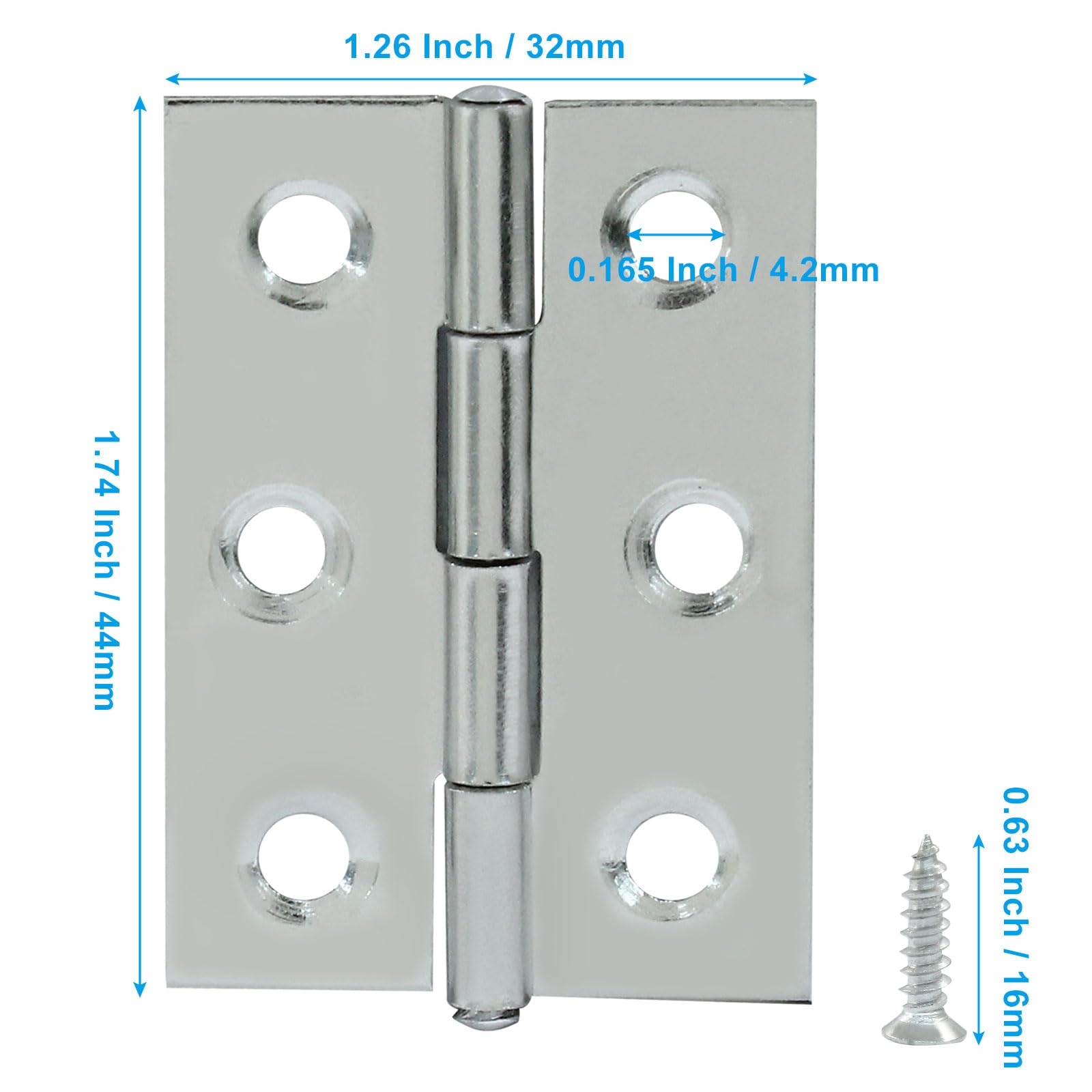 2 Inch Steel Butt Hinges - 20 Pack -3 2 Inch Steel Butt Hinges - 20 Pack -3