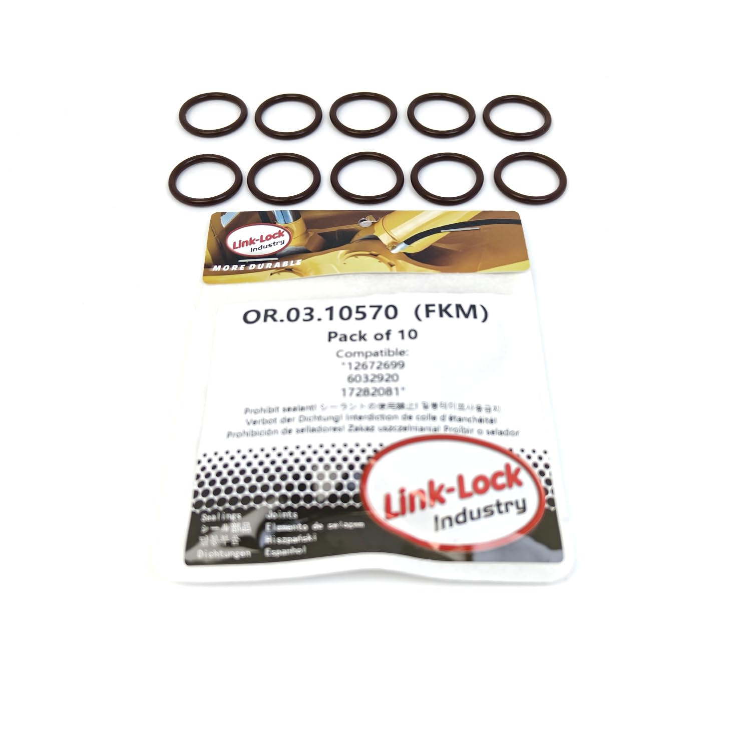 10PCS OR.03.10570 FKM Viton Sealing O-Ring Kit of Engine Oil Storage Tank Transmission Pipe 12672699 6032920 17282081 for Buick for Cadillac for Chevrolet for IVECO for Jeep