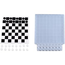 Resin Chessboard Mold | 3D Resin Chess Set Mold with Chess Board - Full Size 3D Chess Crystal Casting Mold for DIY Arts Crafts, Family Party Board Games, Home Decor Allystyle |         Allystyle