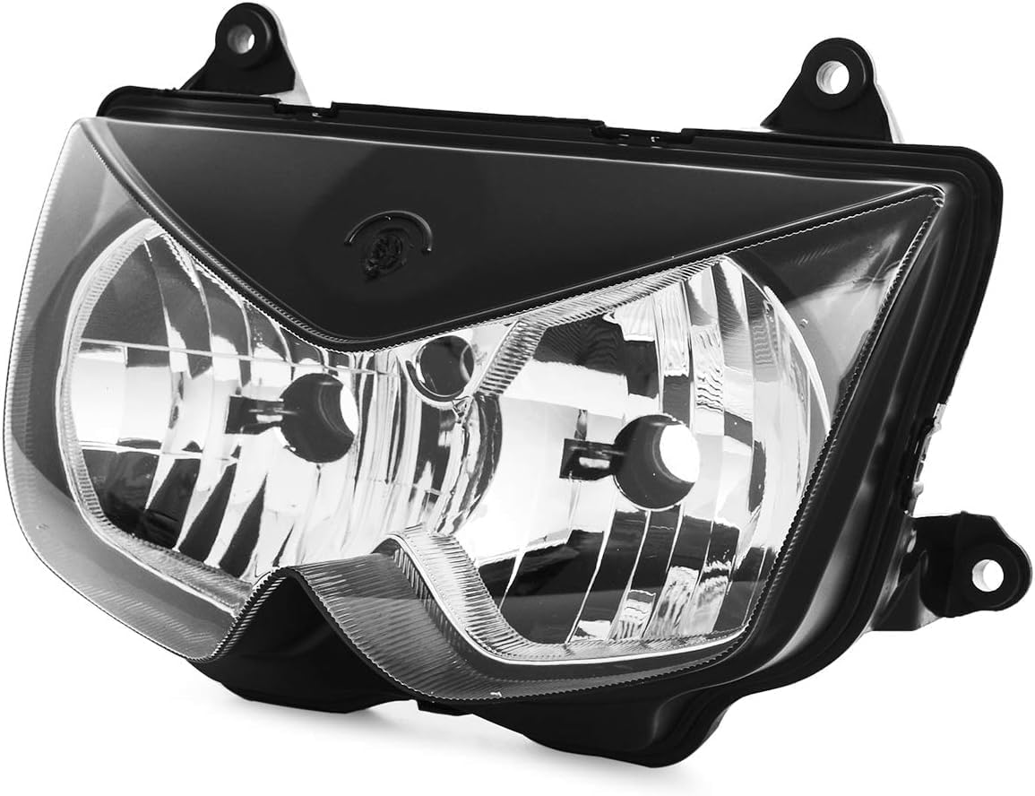 NICECNC Black Front Lamp Compatible with Kawasaki EX650/Ninja 650R/ER-6F 2006 2007 2008, Z750/ZR750J 2004 2005 2006, See Fitments