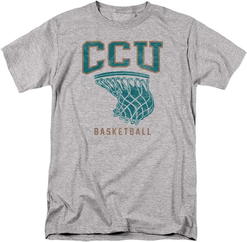 Camiseta unisex para adultos con aro de baloncesto oficial de la Universidad de Carolina de la Costa