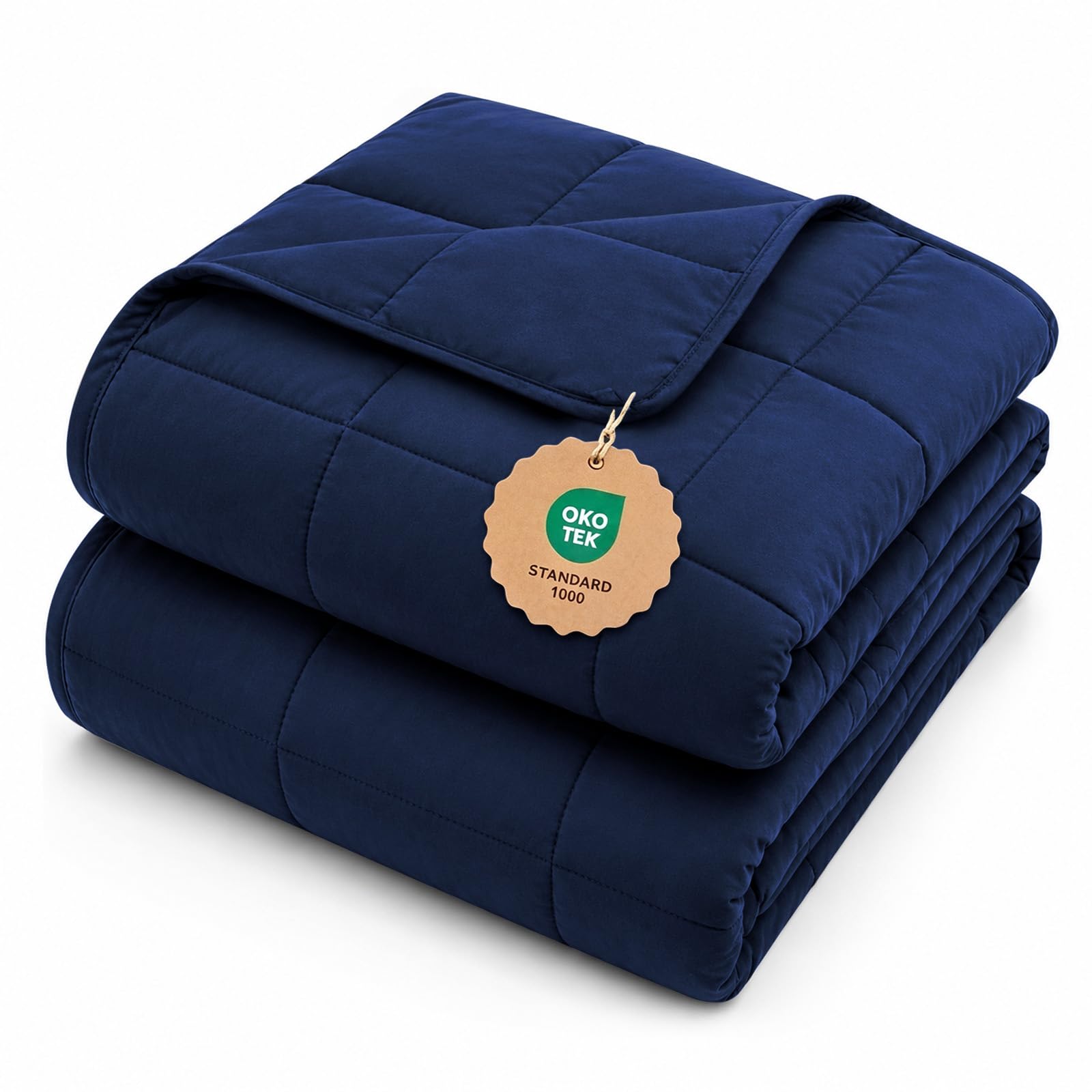 L'AGRATY Weighted Blanket - 48"x72" 15lbs Cooling Breathable Heavy Blanket Microfiber Material with Glass Beads Big Blanket for Adult All-Season Summer Fall Winter Soft Thick Comfort Blanket