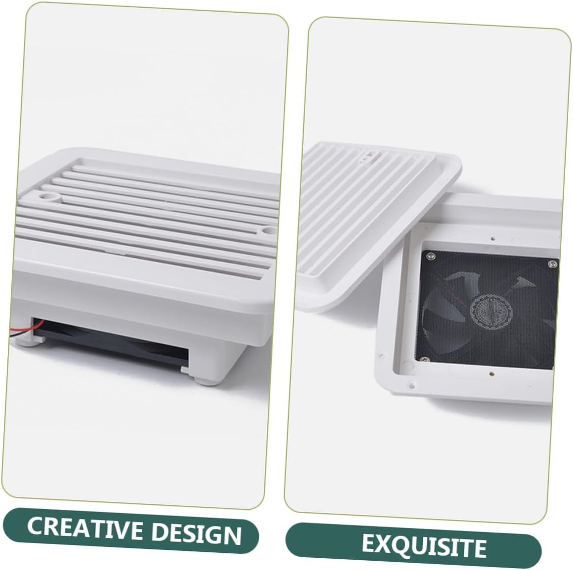 Cabilock 8-inch 12v Rv Ventilation Fan with Blade, Bathroom Air Vent Exhaust Fan for Camper Roof Vent, Quiet Replacement Part for Rv Bathroom and Kitchen Ventilation