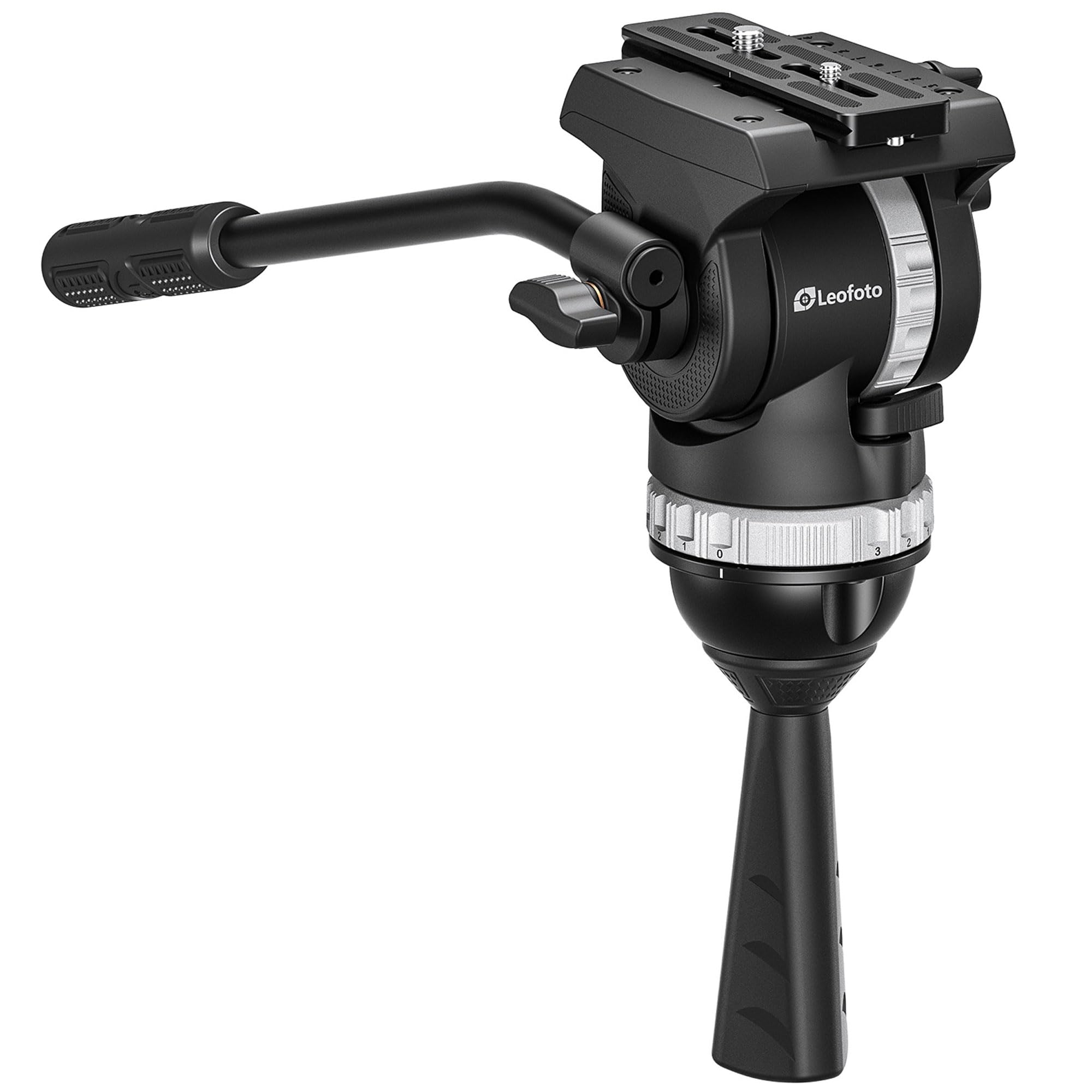 Leofoto Tripod Fluid Video Head with 75mm Half-Bowl Quick-Release Handle, Heavy Duty Tripod Fluid Head for DSLR Camera with Quick Release Plate, Load up to 17.64Ibs (FH-10)