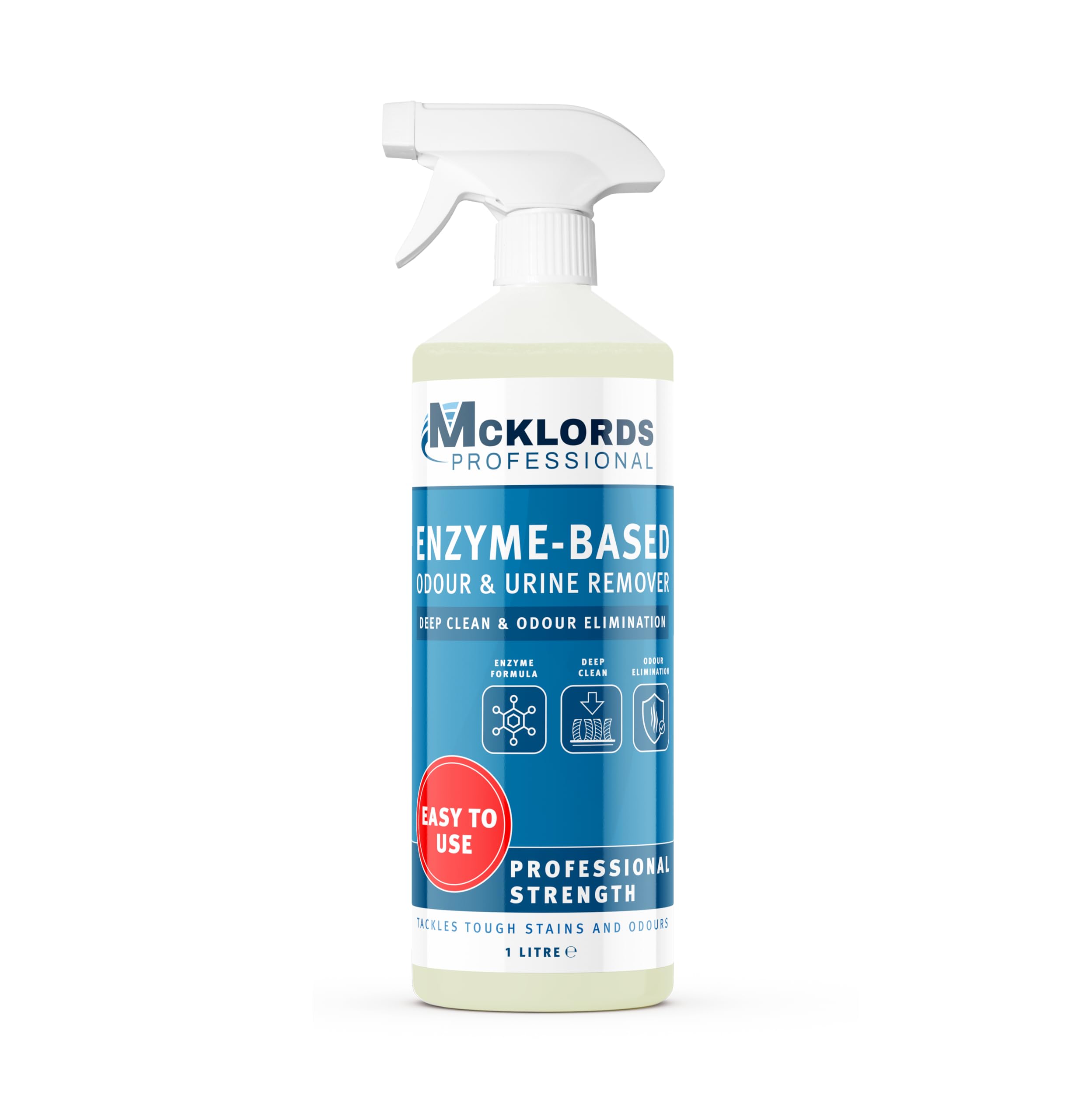 McKLords Professional Enzyme Cleaner - Professional-Strength Carpet & Upholstery Odour Remover - Multi-Surface Formula for Carpets, Upholstery, Fabric, Rugs & Soft Furnishings 1L