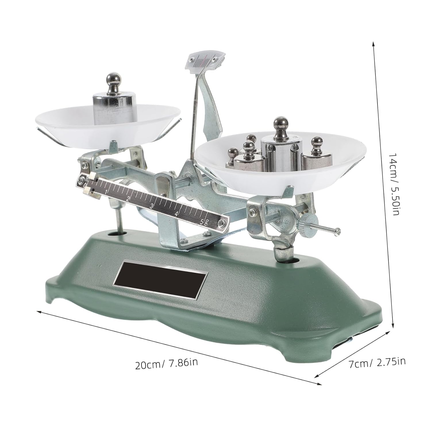 200g Three-Rod Laboratory Balance Scale with 6 Weights and Tweezers, Mechanical Scientific Balance for Teaching Tools and Student Experiments
