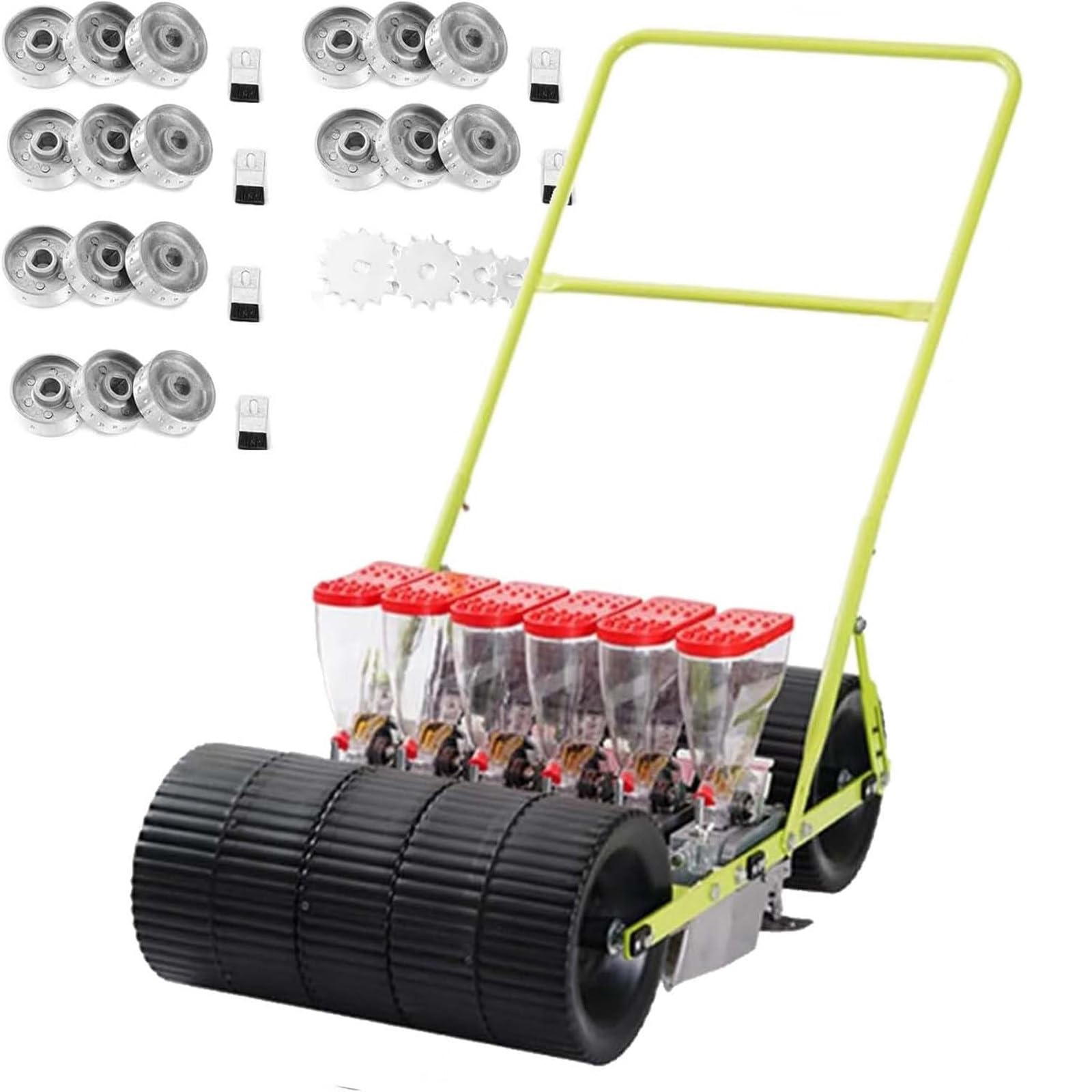Semoir de Jardin de précision. Ce semoir Manuel sème efficacement Les graines d'arachide et de Radis sur 1 à 6 Rangs, avec Un espacement réglable. 6ROW