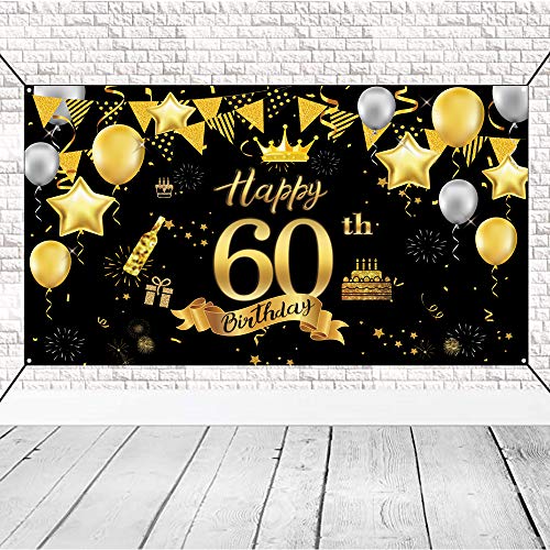 image for Mocossmy 60th Birthday Background Banner 60th Birthday Party Decoratio