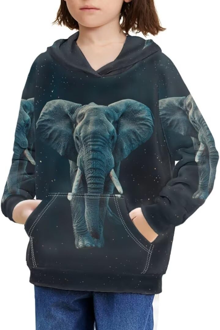 Kids Pullover Hoodies Boys Girls Long Sleeve Winter Casual Hooded Sweatshirt With Pocket