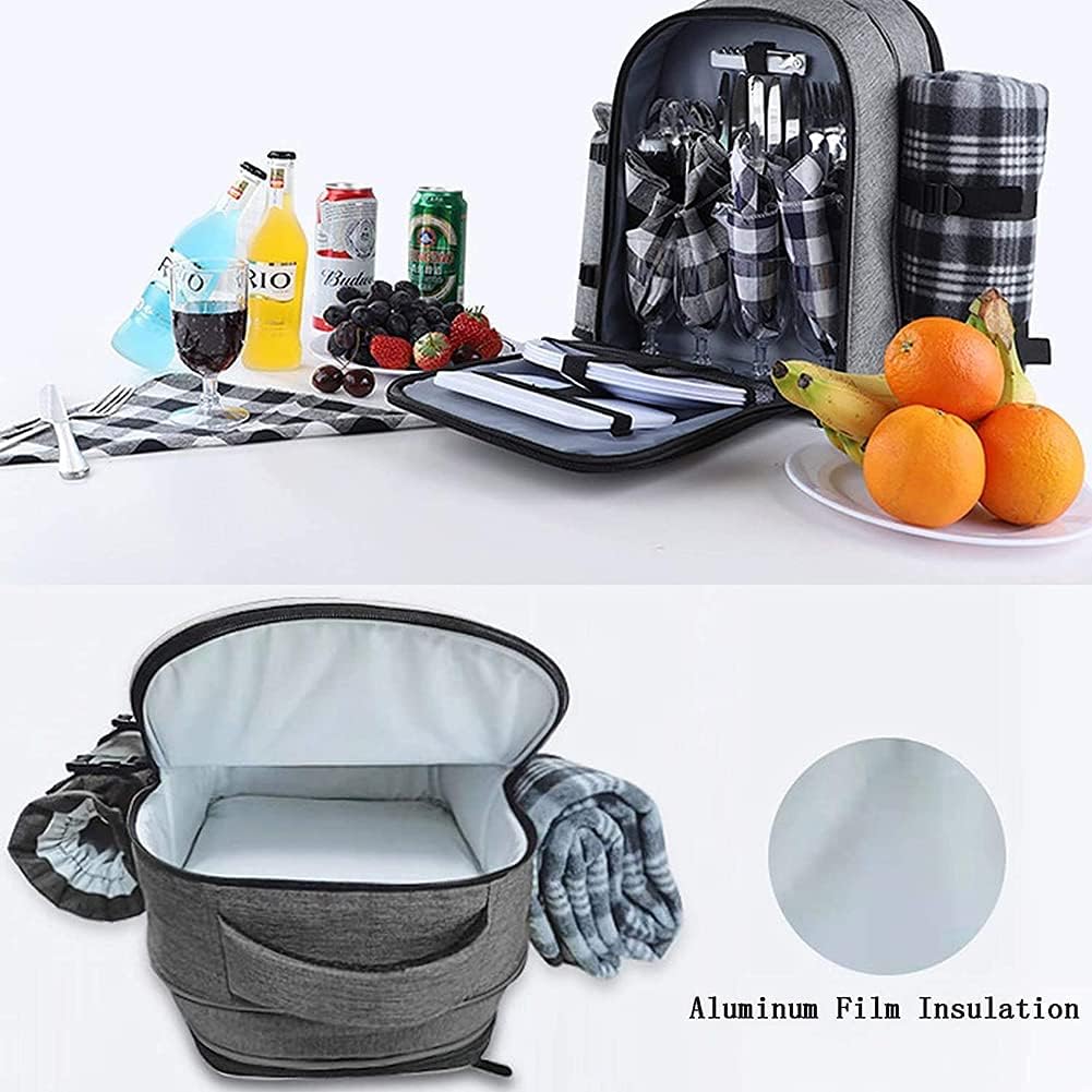 4 Person Backpack Cooler Bag Insulated Hamper Bottle Holder for Beach Picnic Camping Sports