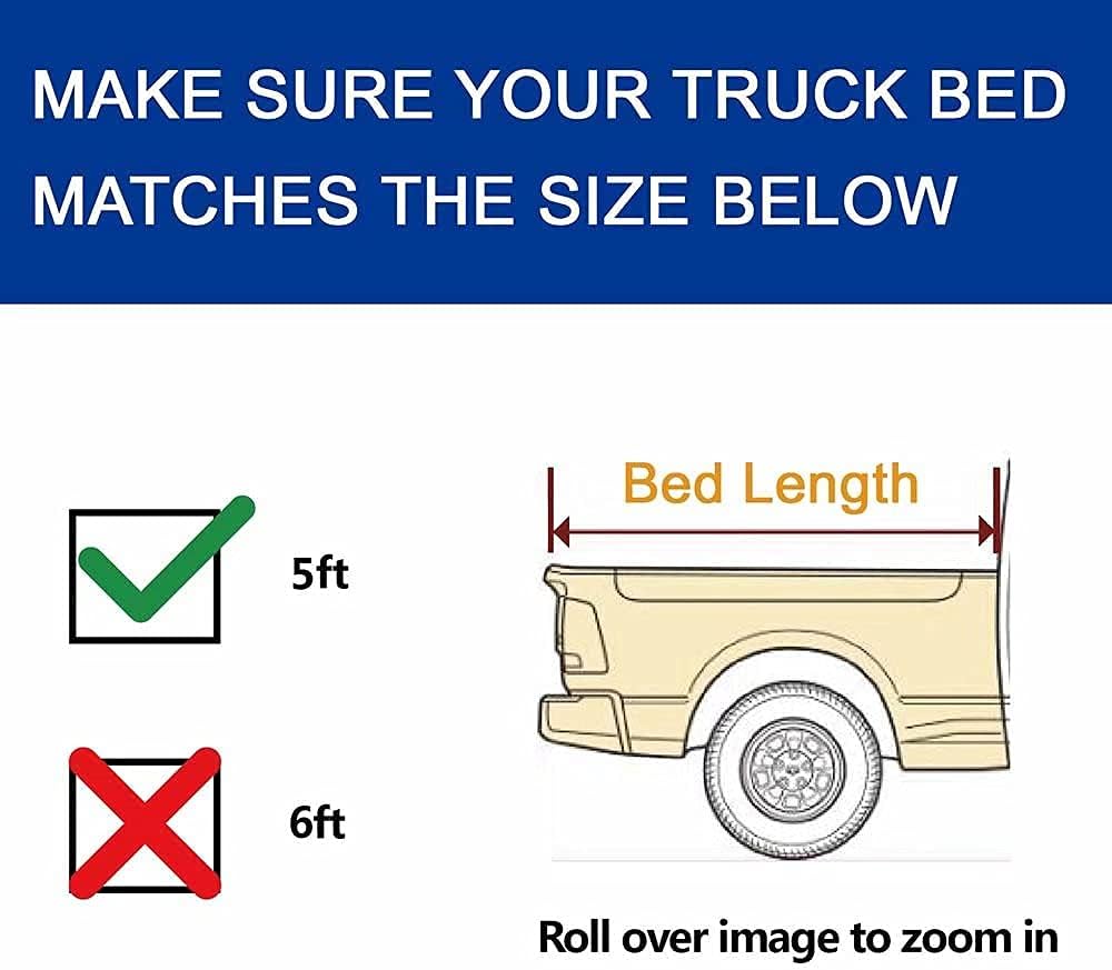 Lyon Cover 5ft / 58.6" Hard Tri-Fold Truck Bed Tonneau Cover Compatible with 2005-2026 Nissan Frontier Pickup | Fits Models with & Without Utili-Track System