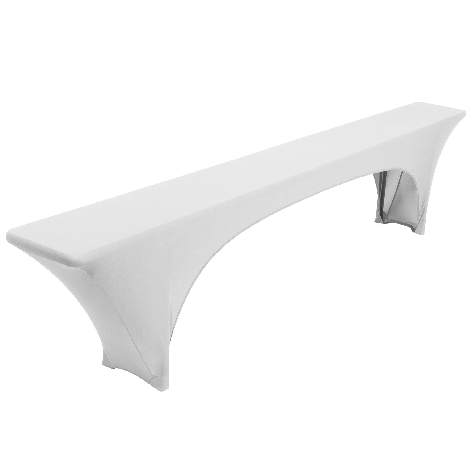Beautissu Set con tovaglia e copripanca per ristoranti Victoria - 220x70x80cm - tessuto elasticizzato - per birreria catering ricevimenti - bianco