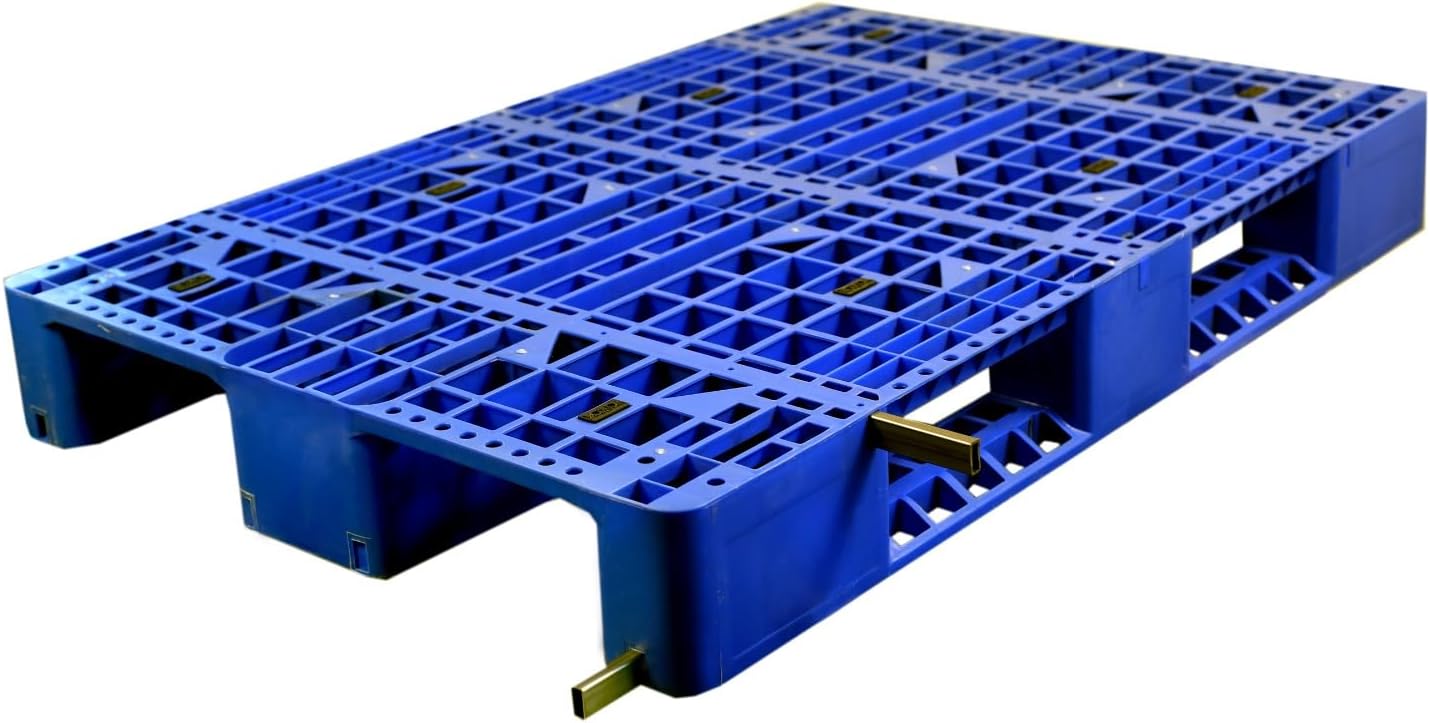 SE Perforated & Stackable Plastic Pallet, Model PS012, 1200x800x145mm, Blue (with Steel Reinforcements) (10)
