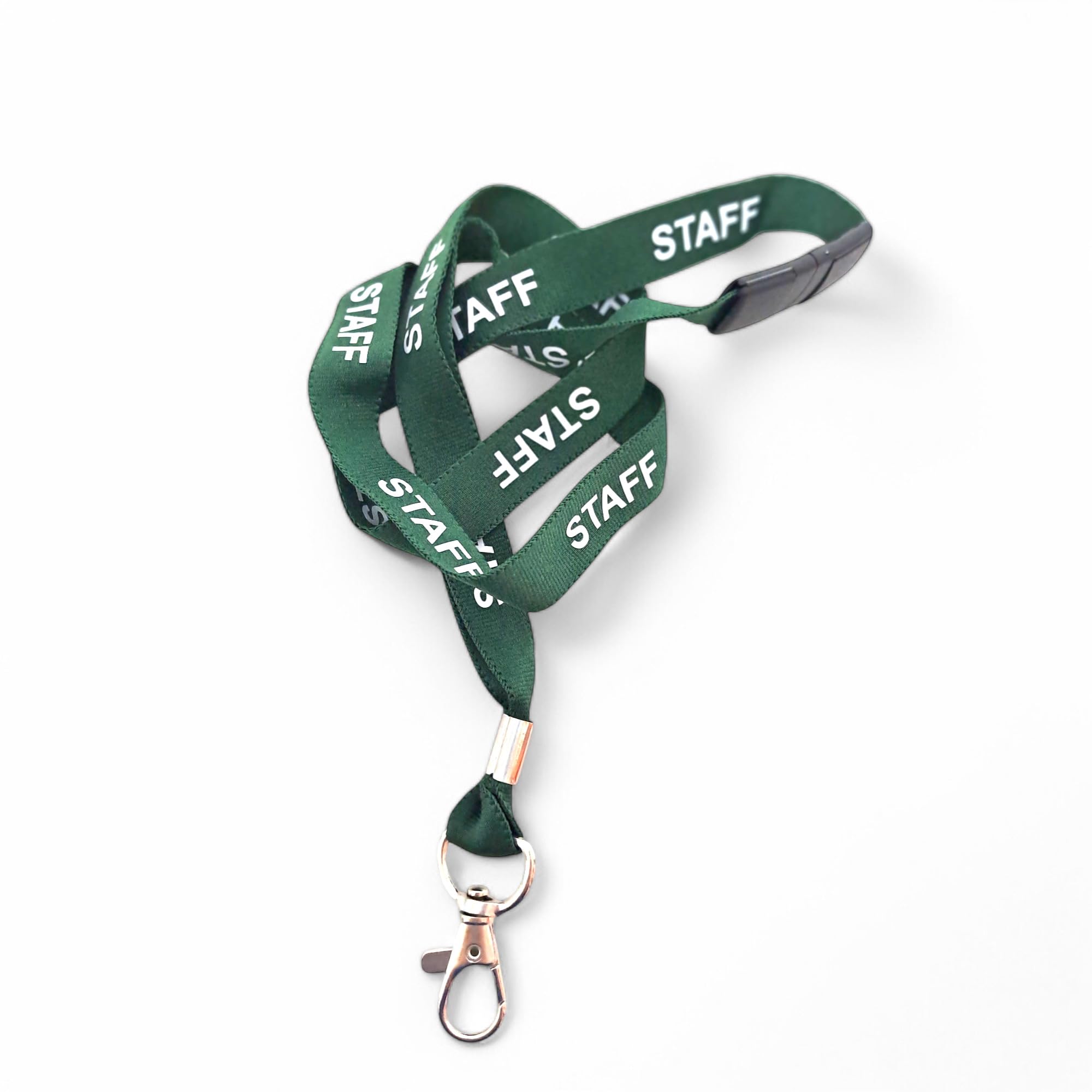 Customcard Ltd Green Staff Lanyard with Safety Break & Metal Clip - 45cm Drop, 15mm Width - Comfortable & Durable Staff Lanyards for Office, School & Events - Professional Green Design (Pack of 5) โ image 1