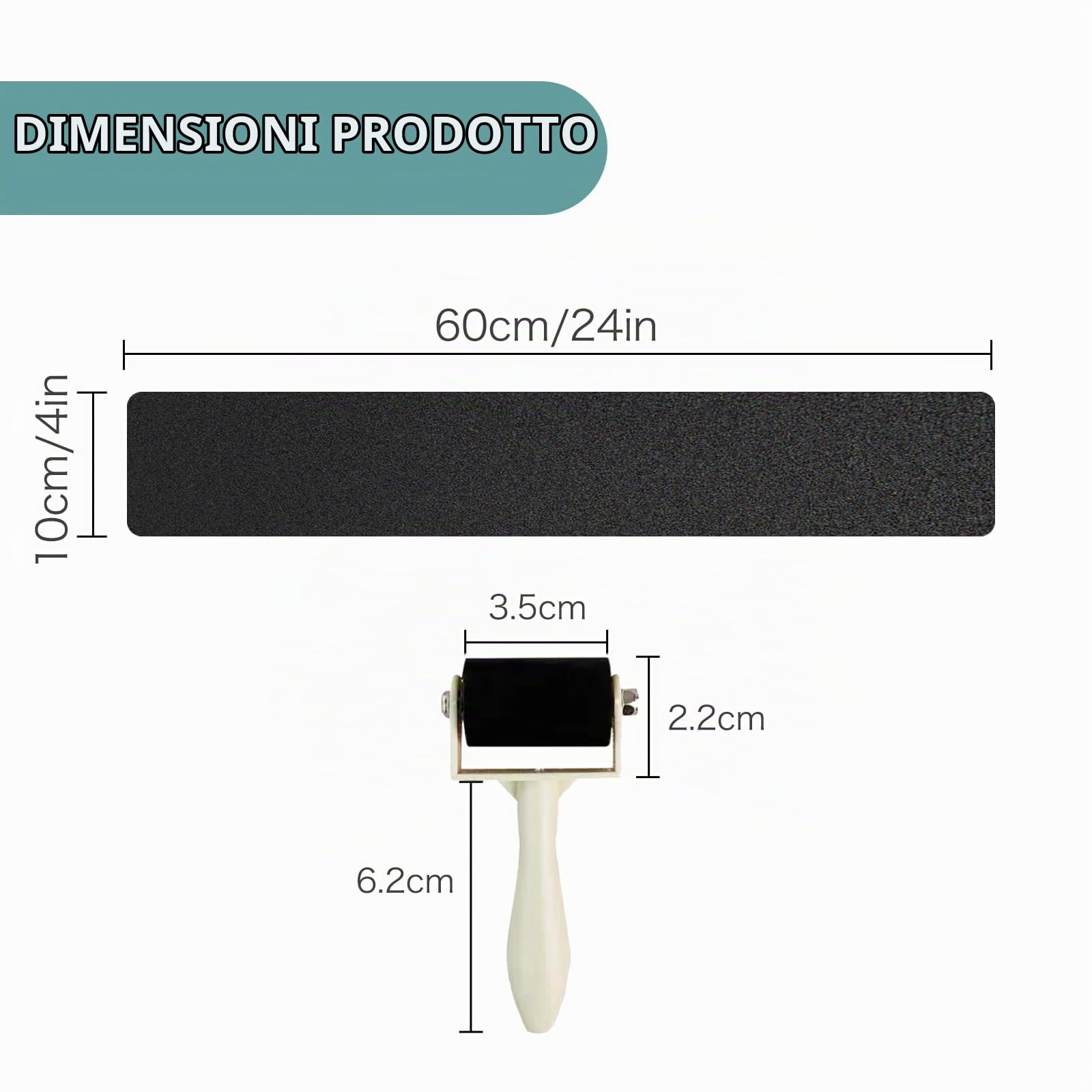Tappetini per Scale,Tappeto per Scale Interne Set di 12 Tappetini per Gradini, 61 × 10 cm, con Piccoli Rulli,Adatto per Scale Interne