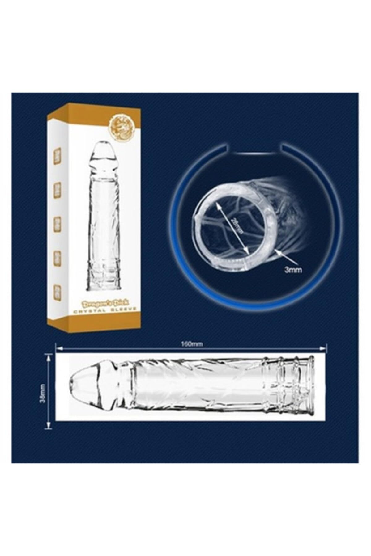 TruvaShop, Dick Extra Ucu 4 Cm Dolgulu Penis Kılıfı Uzatmalı Prezervatif
