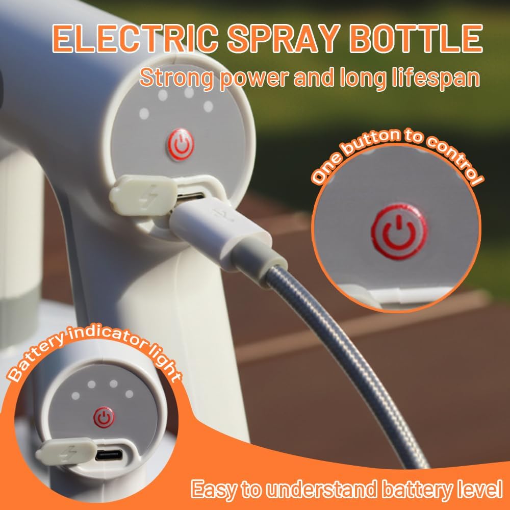 Electric Plant Mister Sprayer, Large Capacity Rechargeable for Indoor & Garden, Battery Powered with Adjustable Nozzle & Fine Mist Spray - Image 3