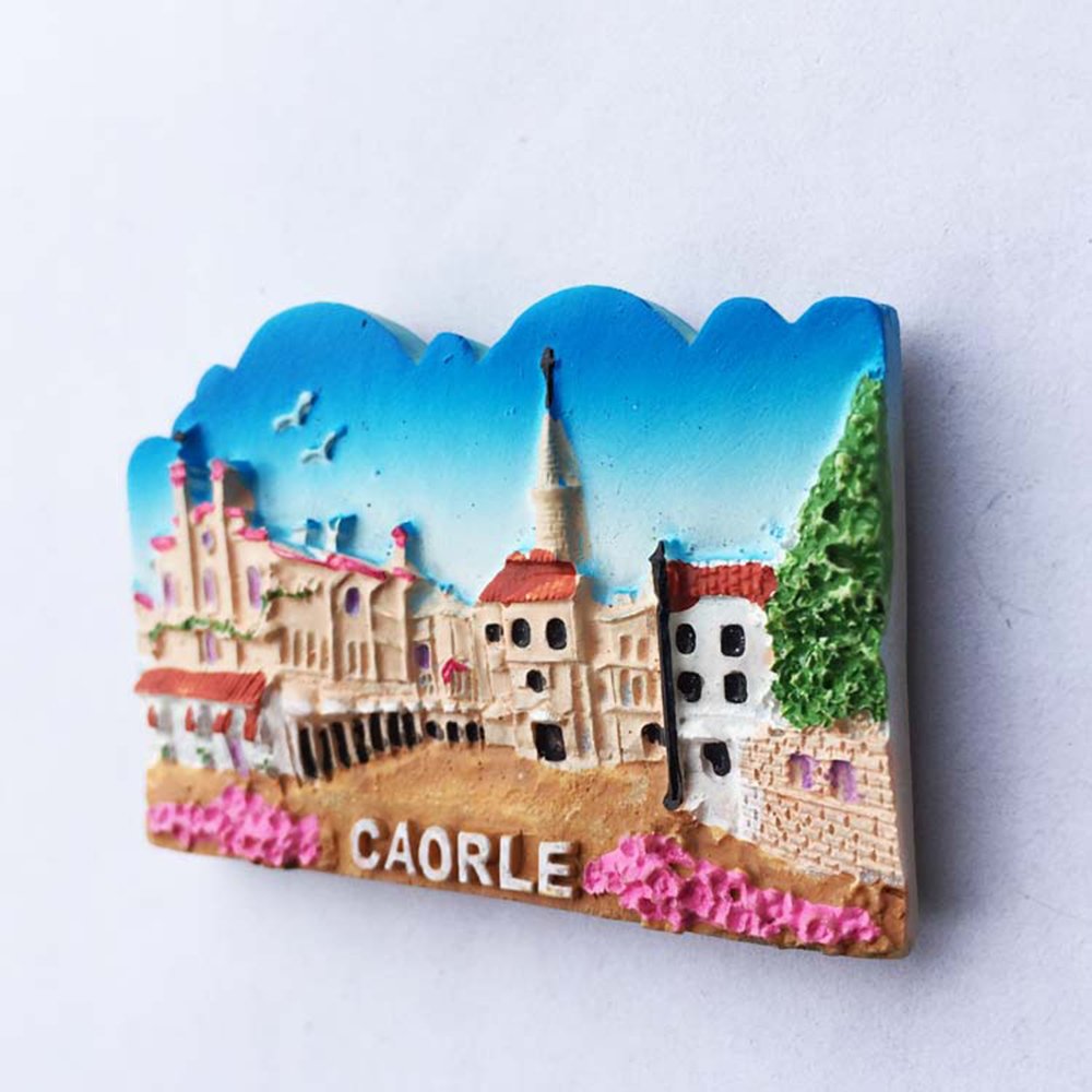 Calamita 3D Per Frigorifero Venezia Gondola - Fluorescente, Resina 6x8 Cm - Souvenir Da Viaggio Italia - 4