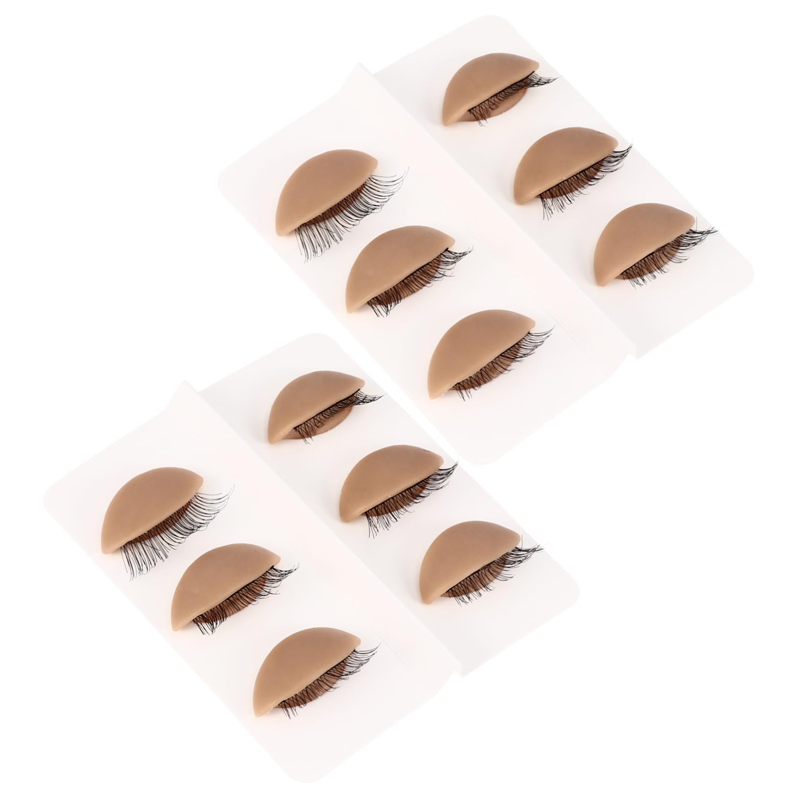 FRCOLOR Eyelash Practice Training Head 2 Pack of 6 Pairs Replacement Eyelids for Lash Extensions and Makeup Practice