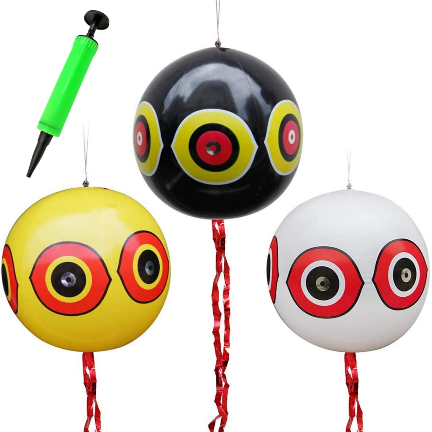 3pcs Scary Eye Balloons - Bird Repellent For Gardens, Outdoors & Boats - PVC, No Power Needed