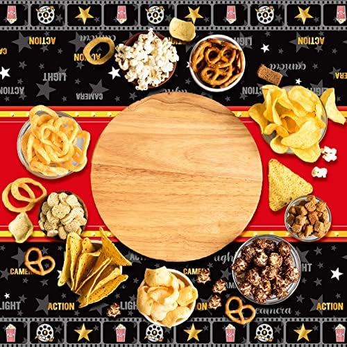 Movie Night Table Covers Waterproof Oil Proof Spill Proof Table Cloth Wipe Clean Table Cover Theme Rectangular Tablecloth for Party Decorations Movie Night Tableware, 51 x 87 Inch (1)