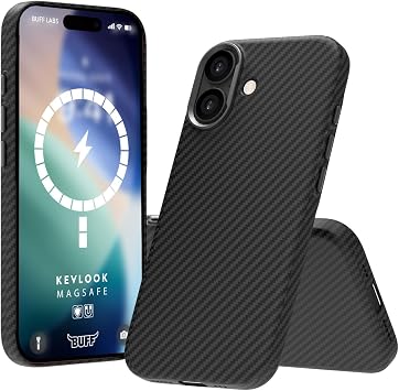 compatible with BUFF LABS iPhone 17 Wireless Charging Compatible Supported Kevlook Case Anti-Shock, Full Protection (Black)