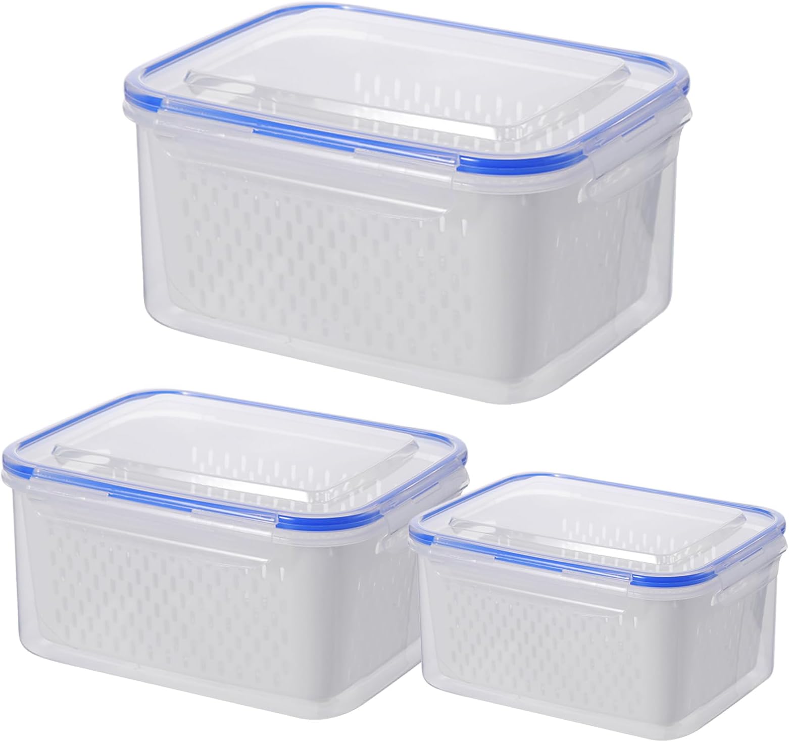 – Fruit Storage Containers | Leak Proof Stackable - Airtight Fruit Organizer - for Strawberry Berry Kitchen Home Pantry Meal-Prep Cooking Dining Camping