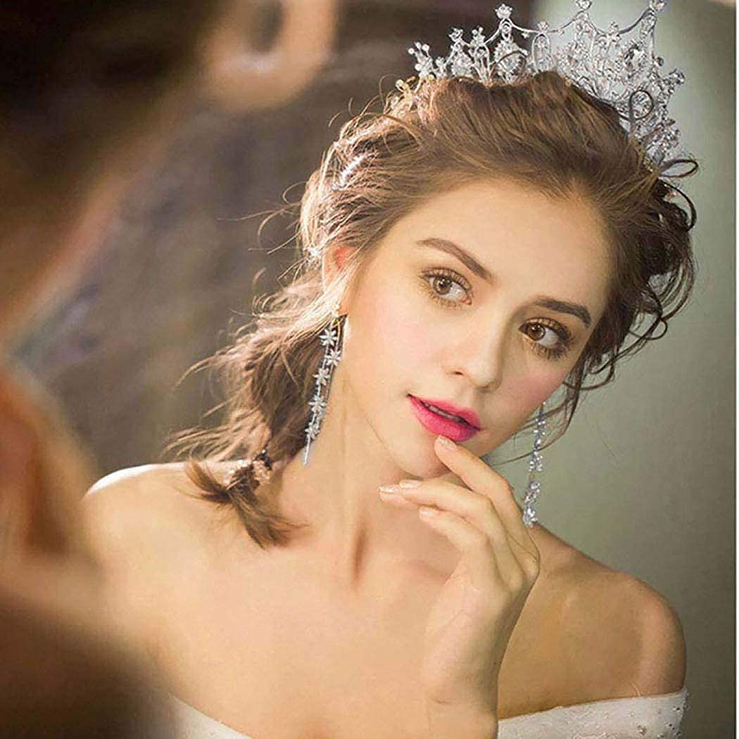 Zooma Tiara de cristal para novia, tiara de princesa, diadema de boda, para bodas, bailes, concursos, fiestas, cumpleaños, aleación, cristal y diamantes de imitación
