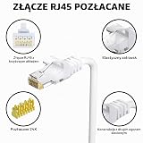 CAT6 kabel Ethernet 30m,biały,do użytku na zewnątrz i wewnątrz,wodoszczelny,bezpośrednie układanie,Gigabit kabel sieciowy,UTP,CCA,RJ45-LAN do kamery POE,routera,modemu,+25 opasek kablowych