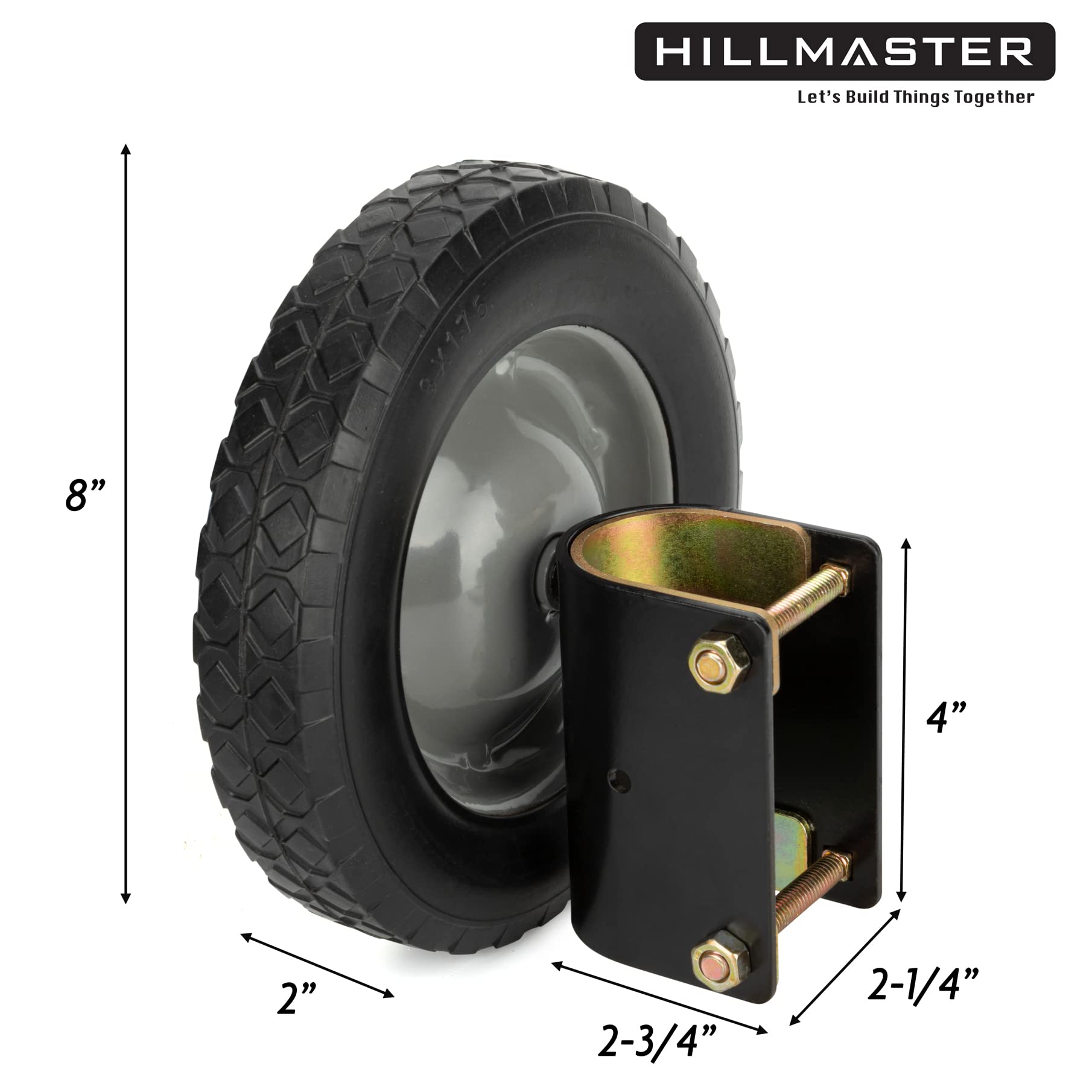 Snapklik.com : HILLMASTER 8 Inch Gate Wheel Gate Caster Kit