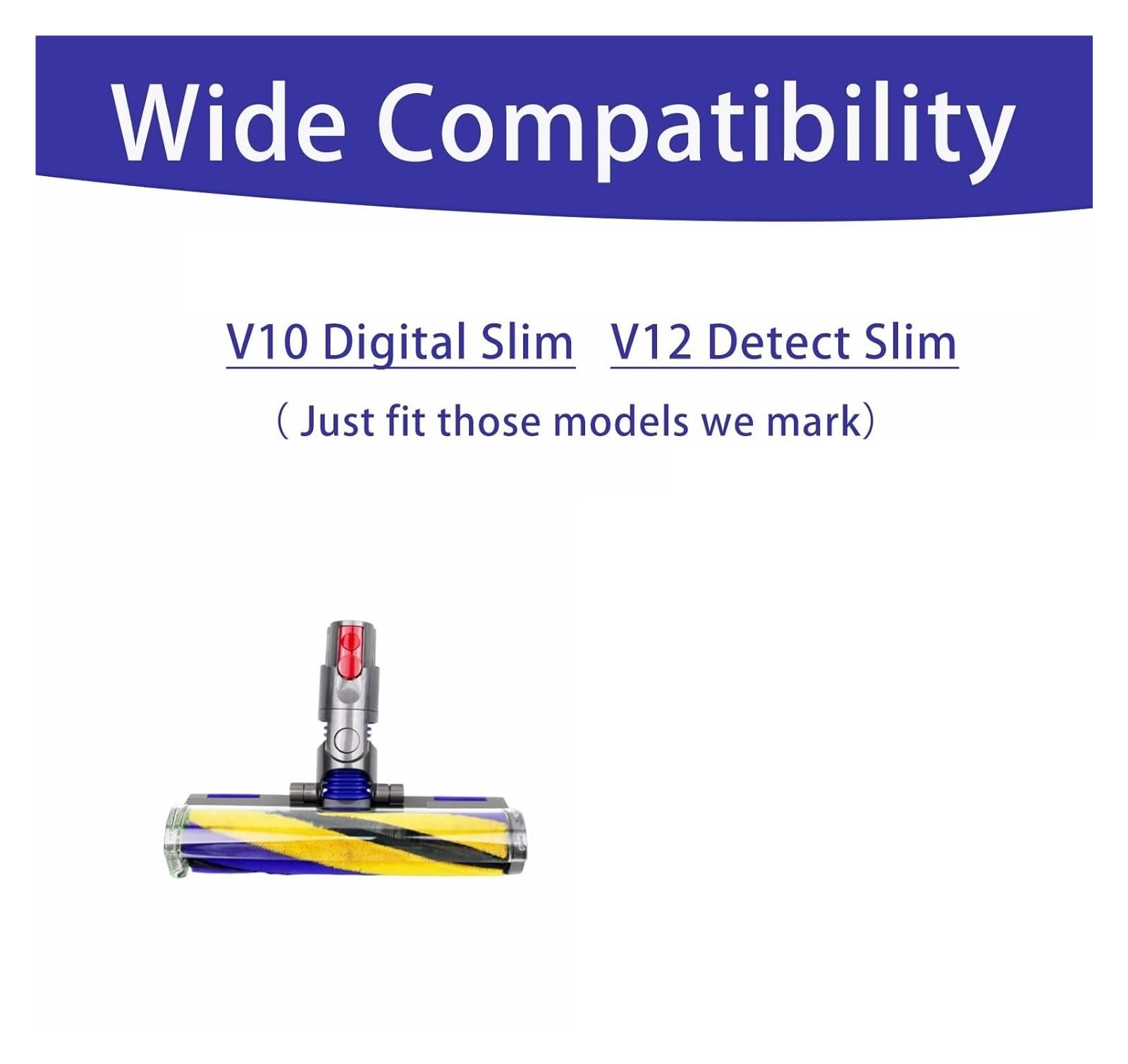 Cepillo de rodillo de repuesto for aspiradora inalámbrico, Compatible con Dyson, | Aspiradora inalámbrica delgada V10slim/V12 con piezas de accesorios de cabezal de cepillo de piso con luz verde