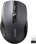 UGREEN Souris sans fil et ergonomique, 2.4G avec 49Ft Connexion, 4000 DPI 6 Boutons mode de sommeil automatique, compatible avec ordinateur portable PC Mac ordinateur Chromebook MacBook, Gris foncé
